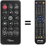 Télécommande équivalente Optoma ML500