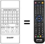 Replacement remote control Sharp RRMCG0293CESA