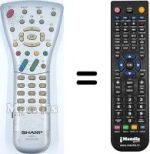 Mando a distancia equivalente Sharp LC26GA5E