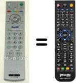 Mando a distancia equivalente Sony RM-GA005