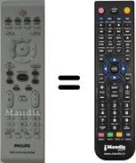 Télécommande équivalente Philips DVD-R3360H