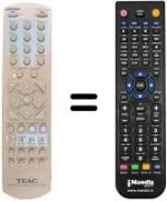 Mando a distancia equivalente TEAK DV3500
