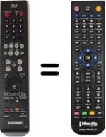 Mando a distancia equivalente Samsung BDP2500