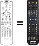 Mando a distancia equivalente Toshiba SD-3107E