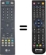 Mando a distancia equivalente LG HVS568786