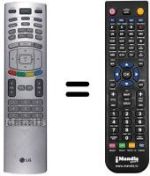 Mando a distancia equivalente LG WHV14254