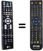 Mando a distancia equivalente LG WHV12456