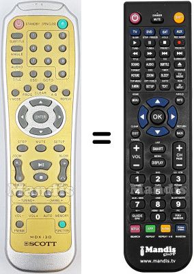 Mando a distancia equivalente MDXi30