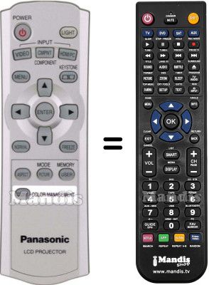 Mando a distancia equivalente Panasonic N2QAEA000025