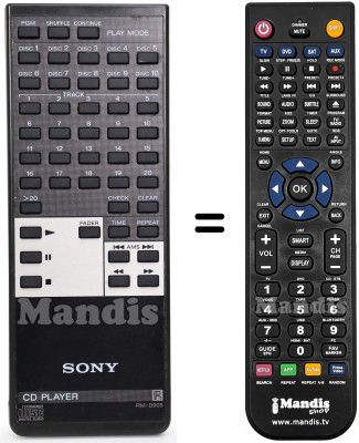 Replacement remote control RM-D905 Replacement remote control RM-D905