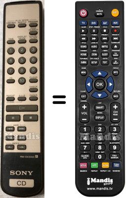 Replacement remote control Sony RM-DX3000 Replacement remote control Sony RM-DX3000