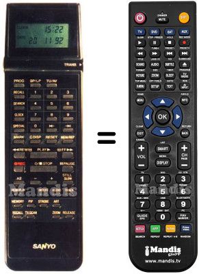 Replacement remote control Sanyo VHR-D 4800 I