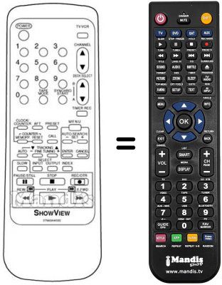 Télécommande équivalente Sinudyne SV 9222