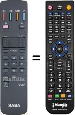 Télécommande équivalente Saba M 2505 F