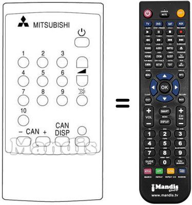 Mando a distancia equivalente Mitsubishi CT 14 M1 EM (Y) Mando a distancia equivalente Mitsubishi CT 14 M1 EM (Y)