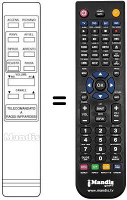 Mando a distancia equivalente Amstrad TVR 2
