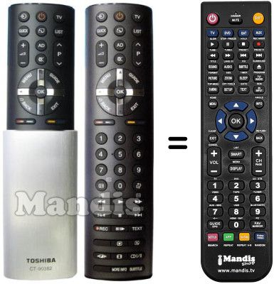 Mando a distancia equivalente Toshiba 32 UL 863