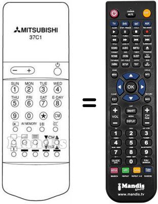 Télécommande équivalente 37C1 Télécommande équivalente 37C1