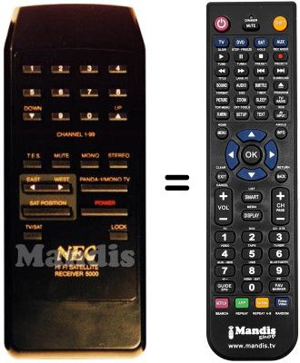 Mando a distancia equivalente 5000 / 5022 / RD-318 E Mando a distancia equivalente 5000 / 5022 / RD-318 E