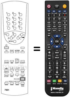 Télécommande équivalente Neckermann 772 / 542