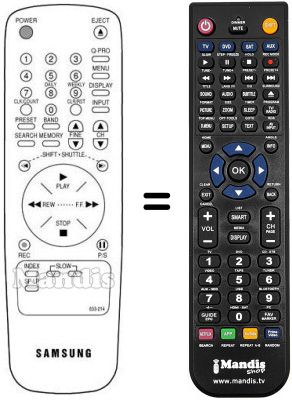 Replacement remote control 90099-633-214 C Replacement remote control 90099-633-214 C