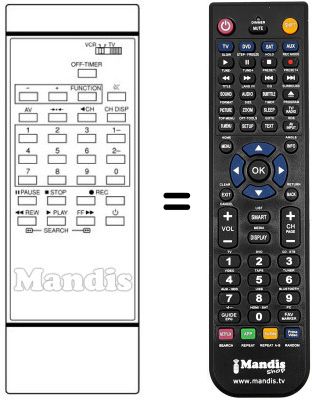 Mando a distancia equivalente 939P-212030 Mando a distancia equivalente 939P-212030