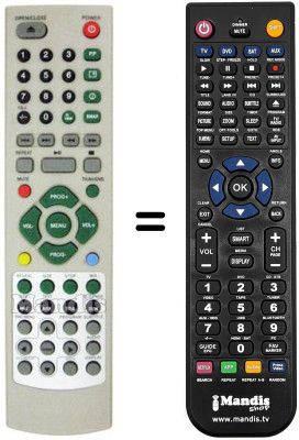 Télécommande équivalente Irradio 2162 X