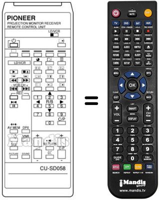 Replacement remote control CU-SD 058