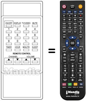 Replacement remote control Audiosonic CVP 2400