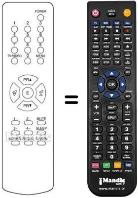 Replacement remote control Daewoo DTC 2072 Replacement remote control Daewoo DTC 2072