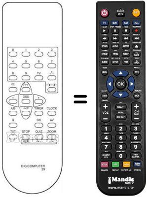 Replacement remote control SOUND WAVE CTV 8555 Replacement remote control SOUND WAVE CTV 8555