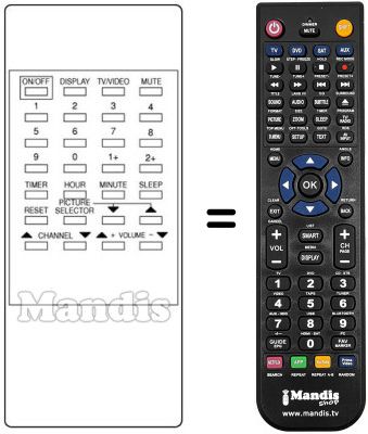 Télécommande équivalente Daewoo DMQ 10 B Télécommande équivalente Daewoo DMQ 10 B