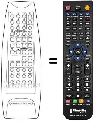 Télécommande équivalente Daewoo DMQ 28K3ST Télécommande équivalente Daewoo DMQ 28K3ST
