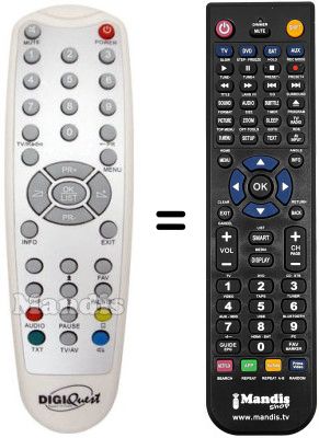 Télécommande équivalente DIGIQUEST EASY SCART T5 (ver. 2)