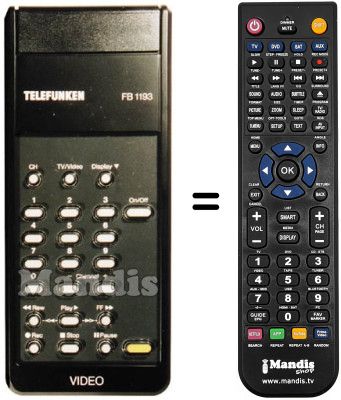 Télécommande équivalente Telefunken VR 2931 E