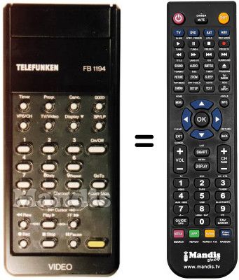 Télécommande équivalente Telefunken VR 2941 E
