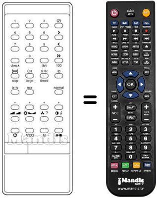 Télécommande équivalente INFRARED 1060 TS