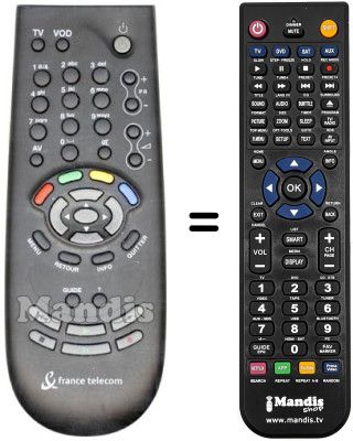 Télécommande équivalente Thomson IP 921 Télécommande équivalente Thomson IP 921