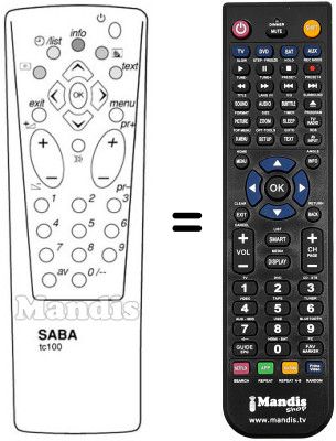 Replacement remote control Saba T 7042 E Replacement remote control Saba T 7042 E