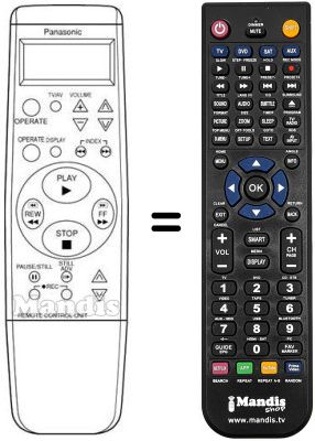 Replacement remote control Panasonic NV-SD35