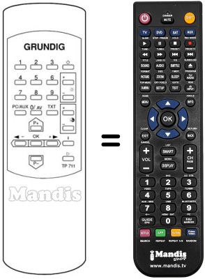 Mando a distancia equivalente Grundig T 55-843 FR