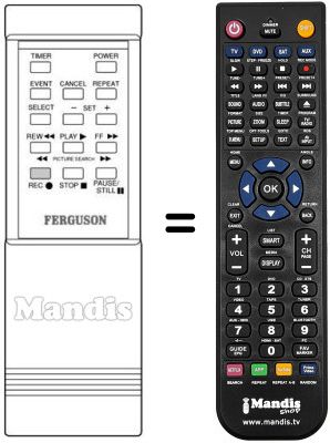 Mando a distancia equivalente Thorn FV 20 B Mando a distancia equivalente Thorn FV 20 B