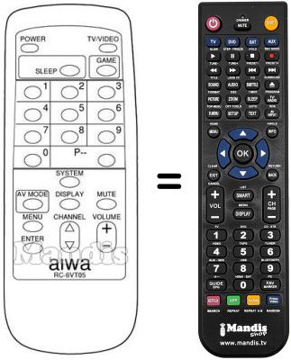Mando a distancia equivalente RC-6VT05