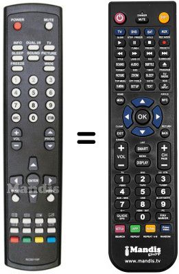 Télécommande équivalente Hyundai HM 19 W Télécommande équivalente Hyundai HM 19 W