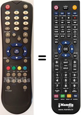 Télécommande équivalente Telefunken TB 15 D 783