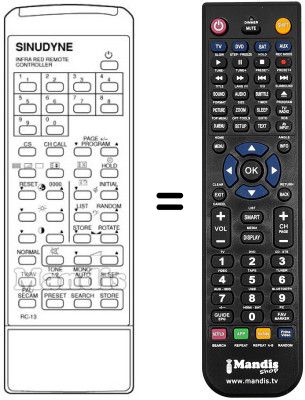 Mando a distancia equivalente RC 13