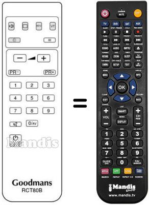 Mando a distancia equivalente RCT 80B