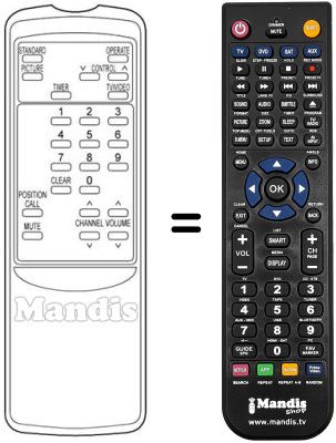 Mando a distancia equivalente RD-1077 E Mando a distancia equivalente RD-1077 E