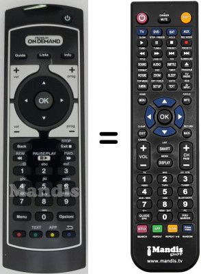 Télécommande équivalente Irradio DVT 1000