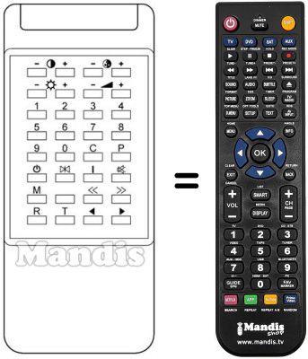 Mando a distancia equivalente RH 880 Mando a distancia equivalente RH 880